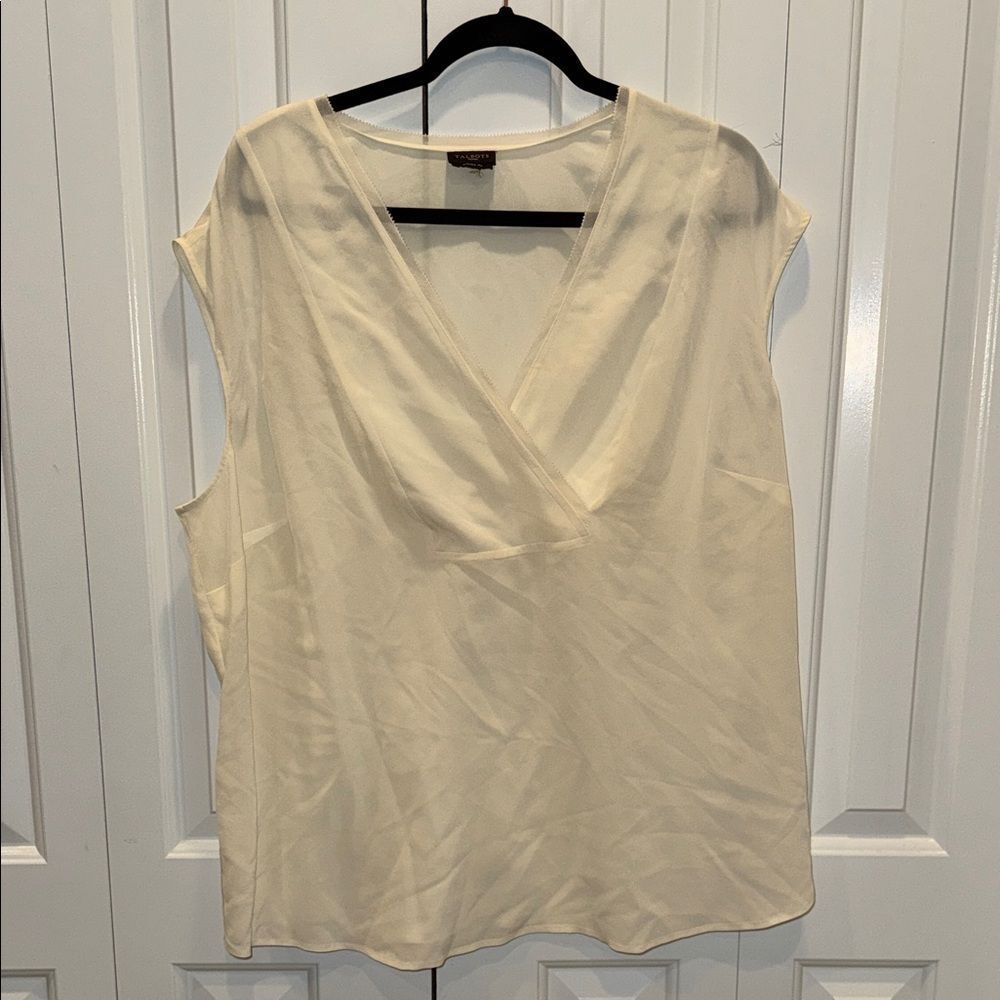 Talbots Cream V-Neck Blouse‎
